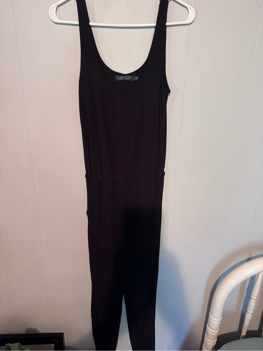 Ralph Lauren Black Sleeveless Scoop-Neck Jumpsuit